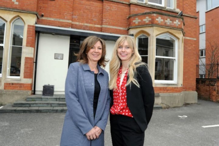 Maria Moore and Lucy Whitaker outside the Moore Motoring Law office at 7 The Ropewalk, Nottingham