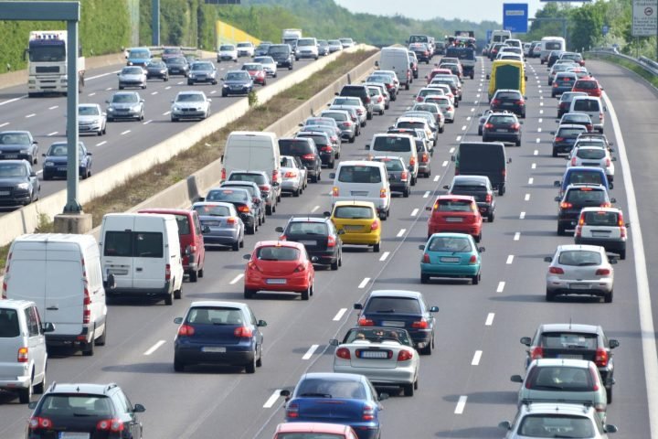 Heavy traffic on a UK motorway